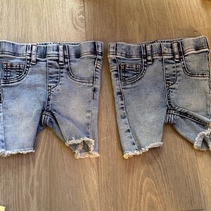 Light Blue Frayed Kids Denim Shorts